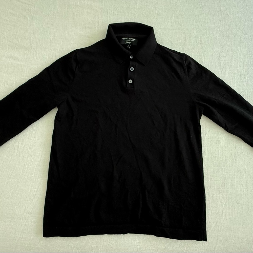 Banana Republic Black Polo Shirt Classic Style